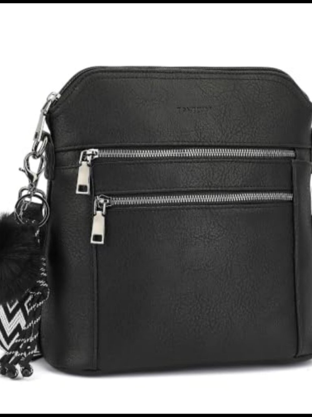 Vegan Leather Crossbody Bag Multi-Pocket Medium Handbag Adjustable Strap